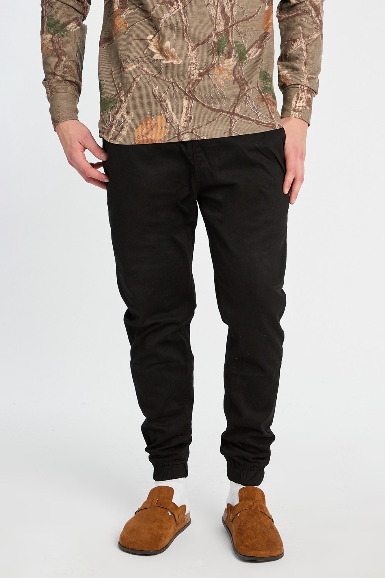 Cinched Cuffs Twill Jogger