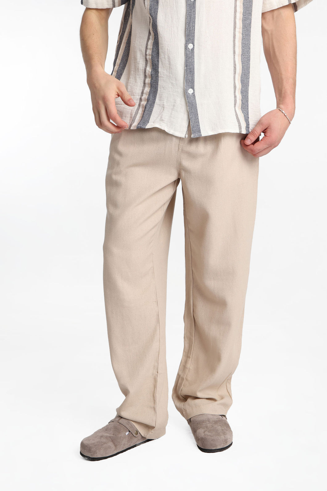 Linen-Blend Pull-On Pants – Bluenotes