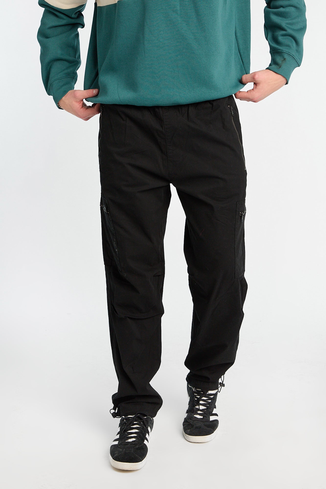 North Western Zip Pockets Loose Cargo Poplin Jogger