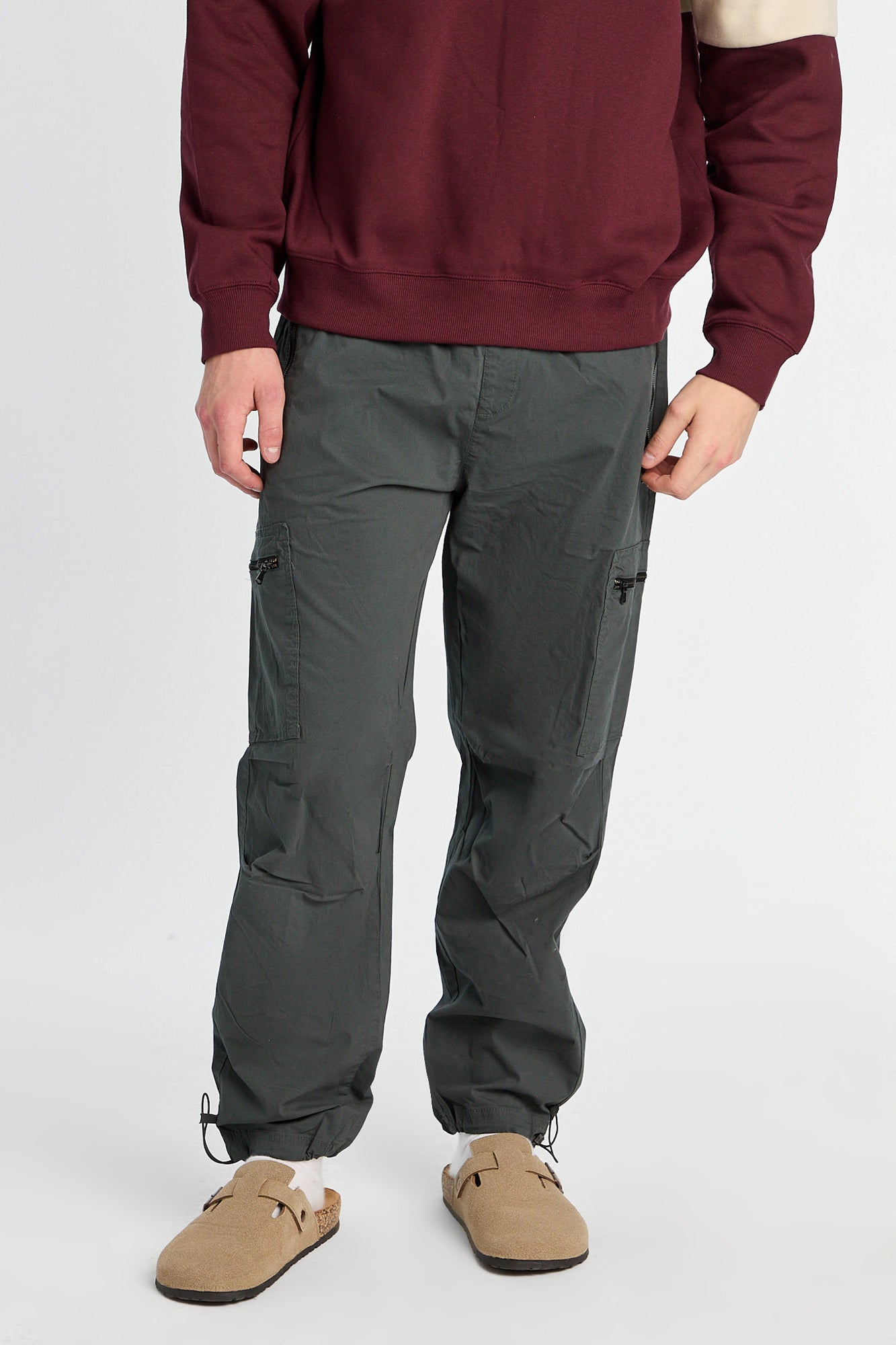 North Western Zip Pockets Loose Cargo Poplin Jogger