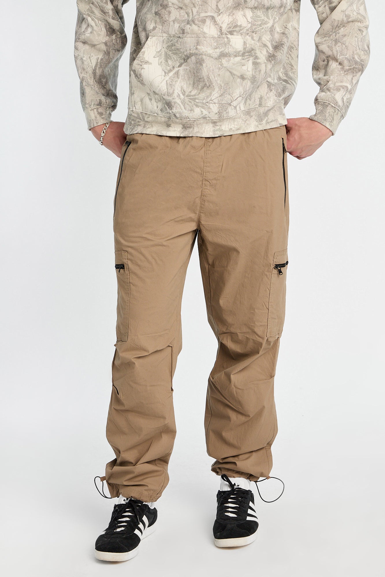 North Western Zip Pockets Loose Cargo Poplin Jogger