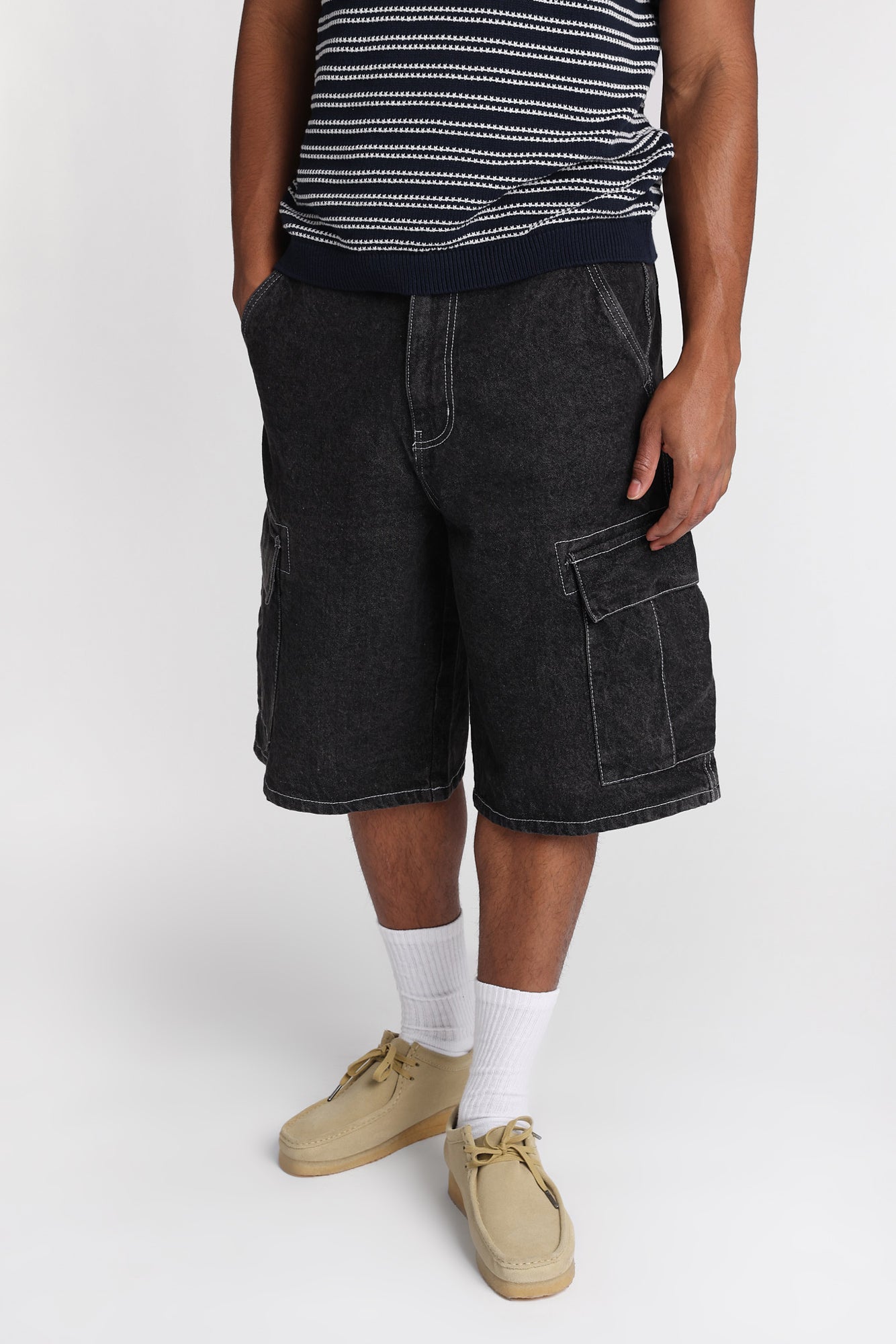 Baggy Cargo Denim Shorts