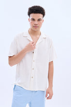 Chemise boutonnée à manches courtes en lin mélangé thumbnail 6
