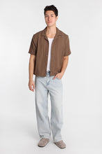 Textured Vertically Striped Short Sleeve Shirt thumbnail 4