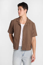 Textured Vertically Striped Short Sleeve Shirt thumbnail 1