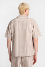 Chemise texturé à manches courtes à rayures en coton thumbnail 3