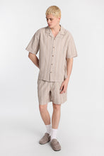 Chemise texturé à manches courtes à rayures en coton thumbnail 4