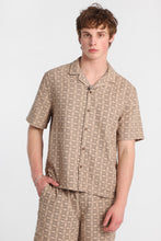 Textured Geometric Floral Short Sleeve Shirt thumbnail 1