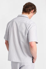 Chemise à rayures fines à manches courtes texturé en coton thumbnail 7