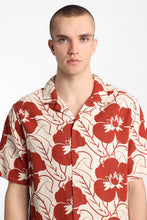 Chemise boutonnée à manches courtes en lin mélangé à motif floral thumbnail 6