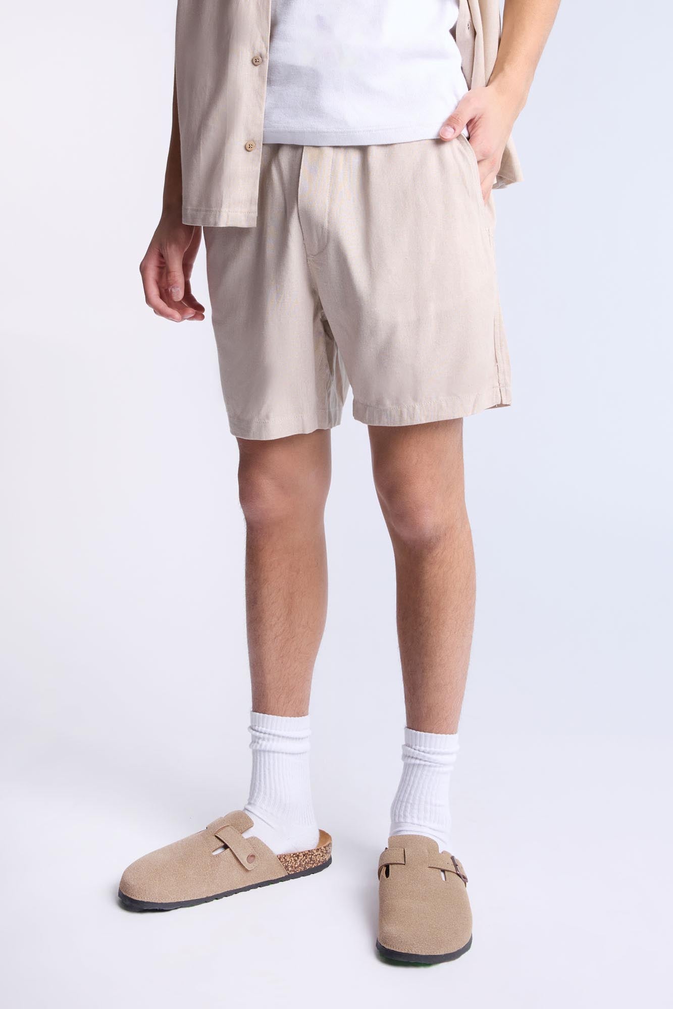 Linen-Blend 7" Shorts