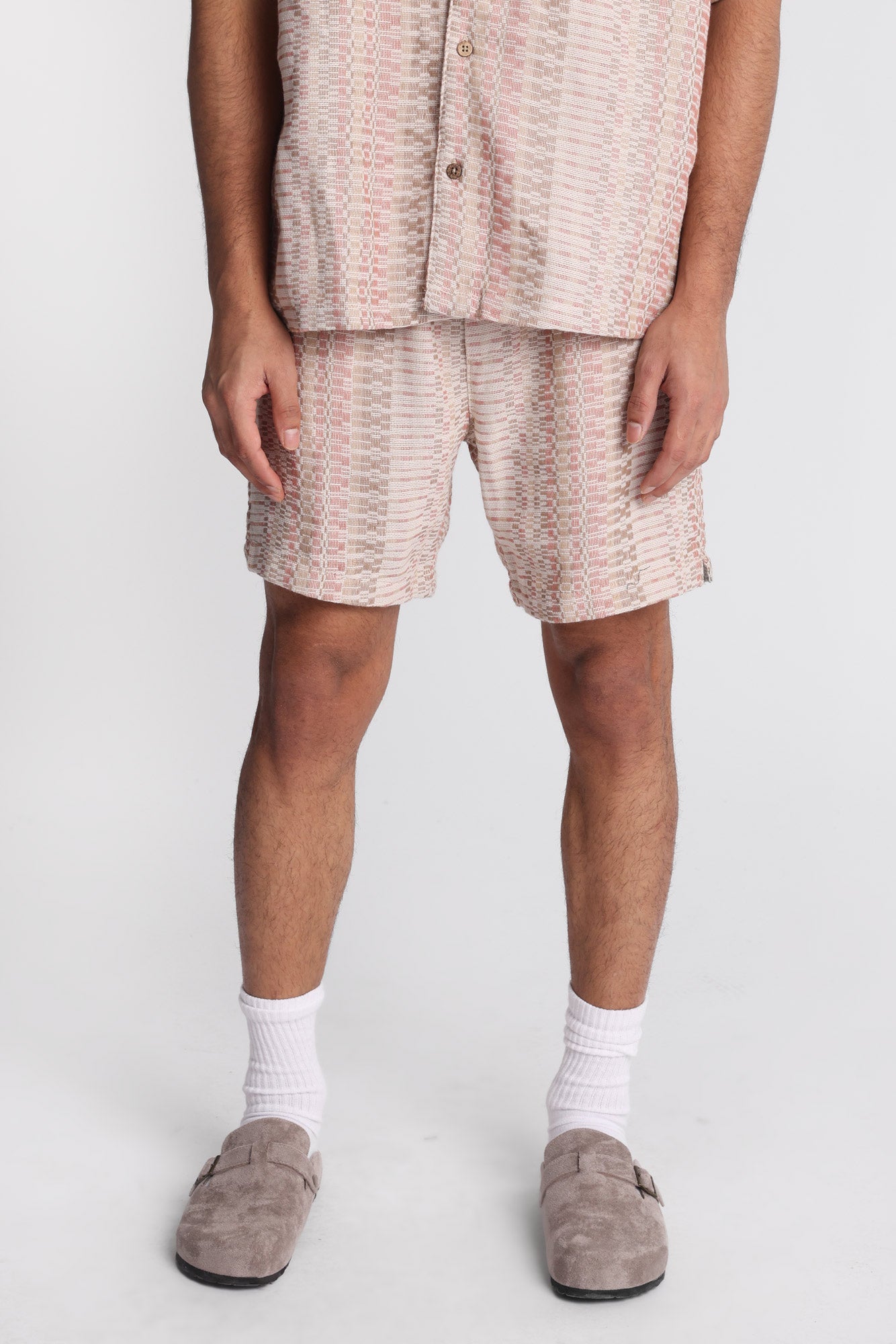 Textured Square Knit Shorts