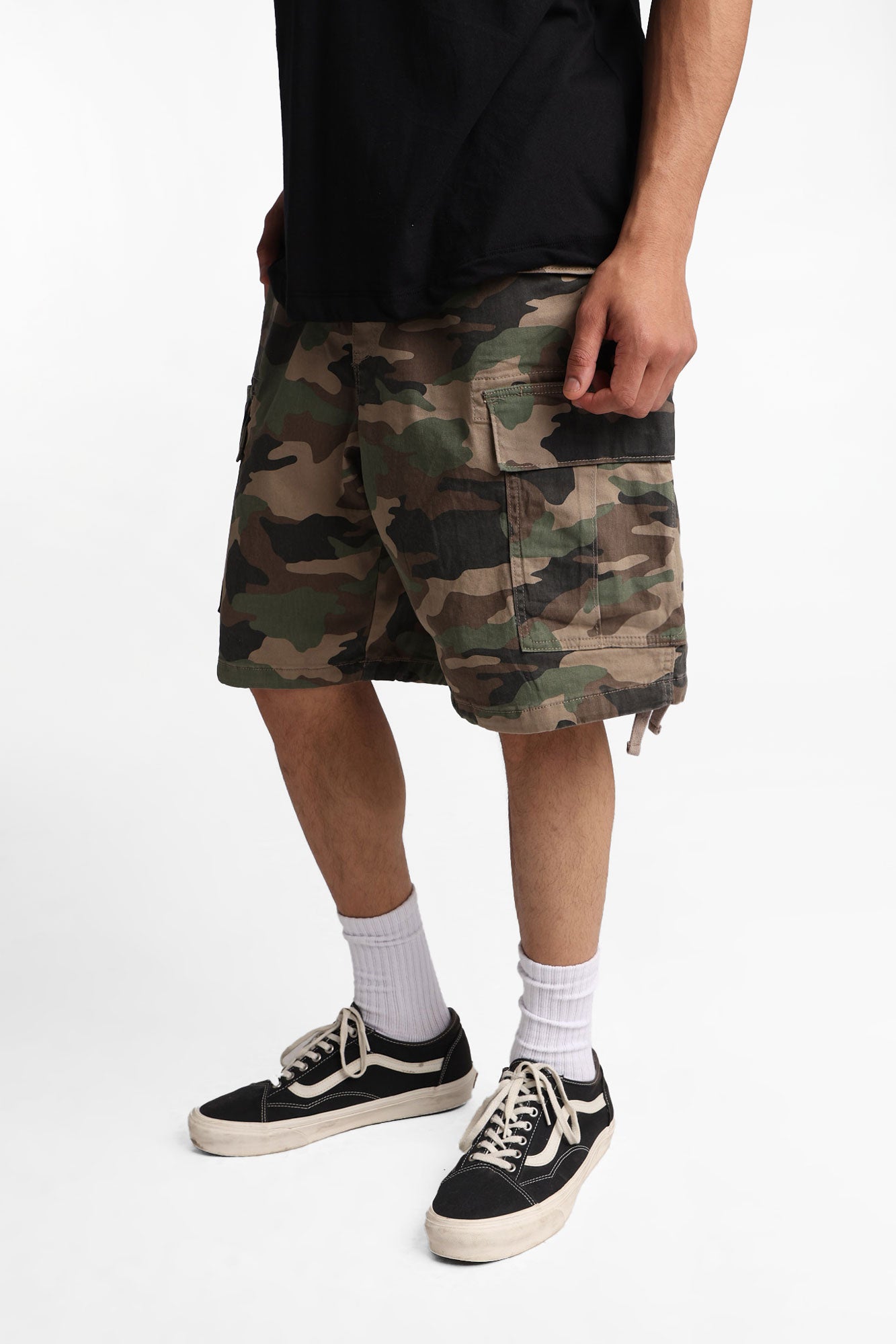 Multi-Pocket Twill Shorts