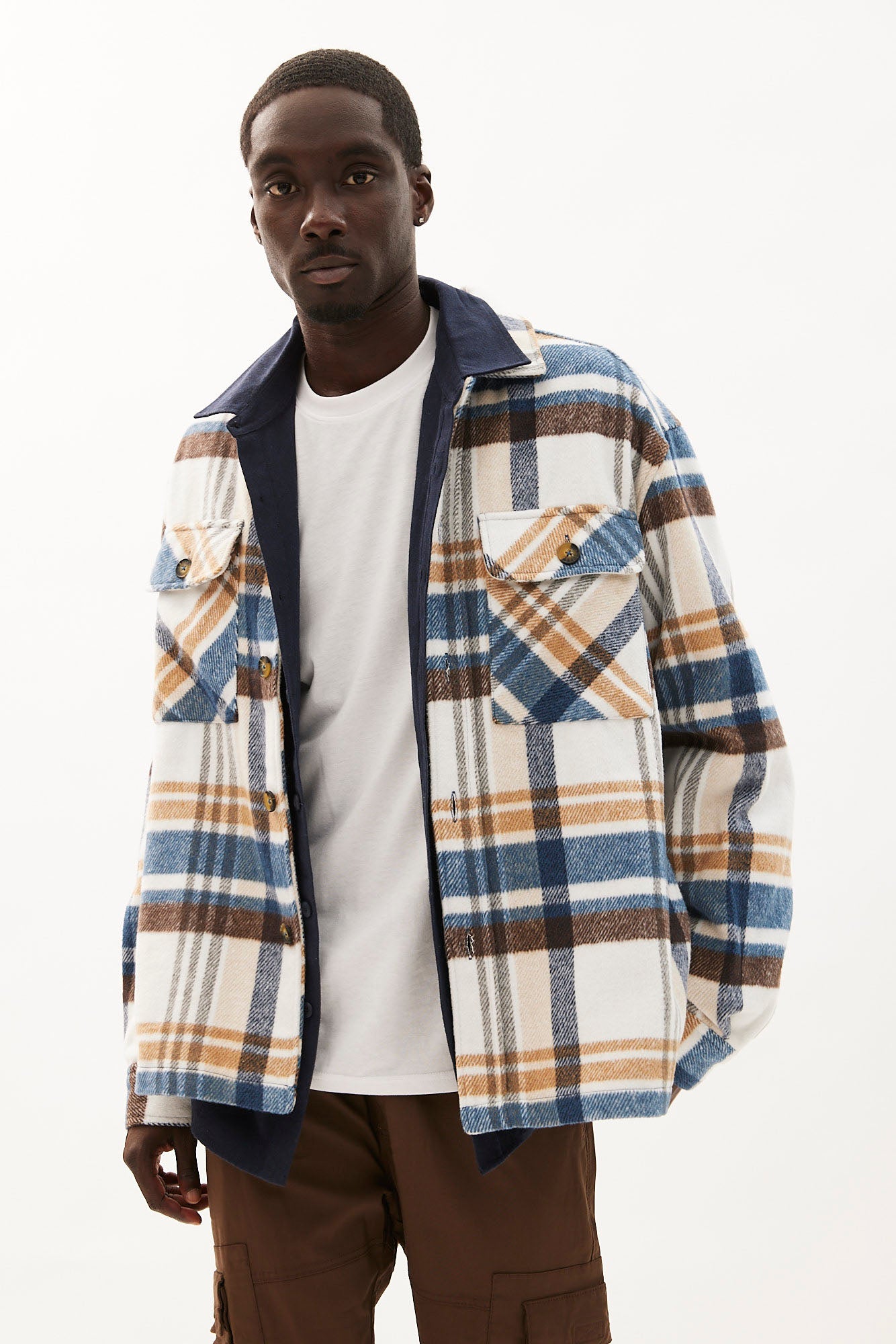 North Western Button-Up Plaid Shacket – Bluenotes