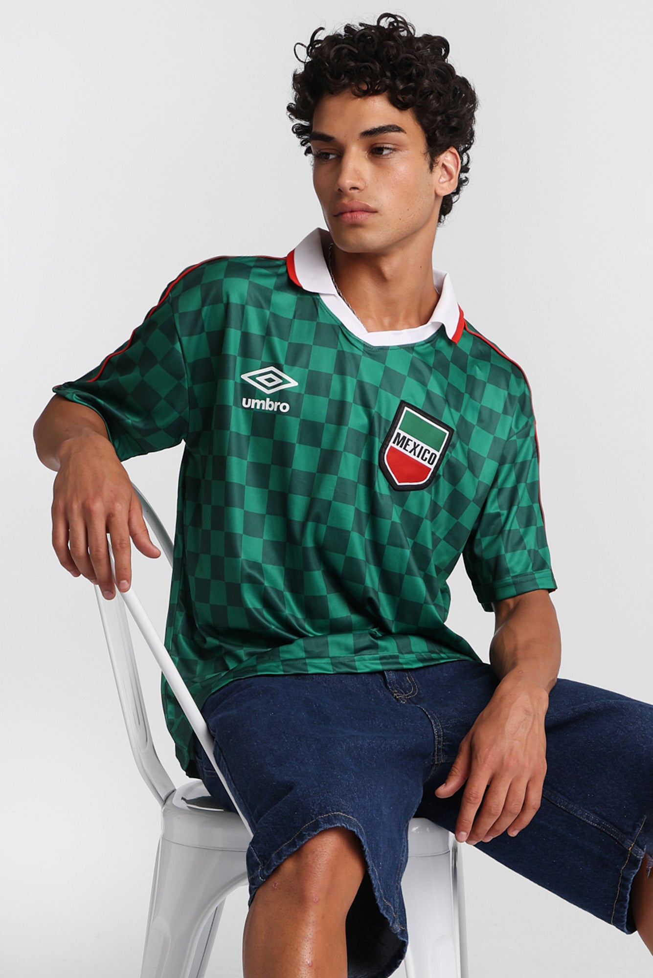 Umbro Mexico Graphic Checkered Soccer Jersey