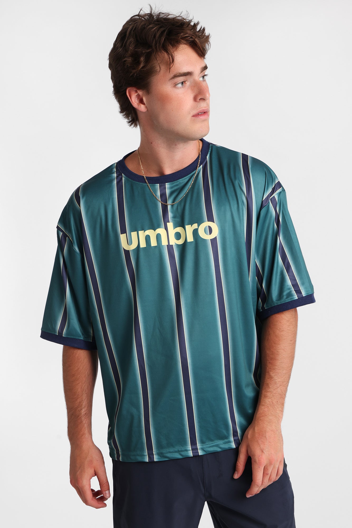 Umbro Large Logo Striped Tee