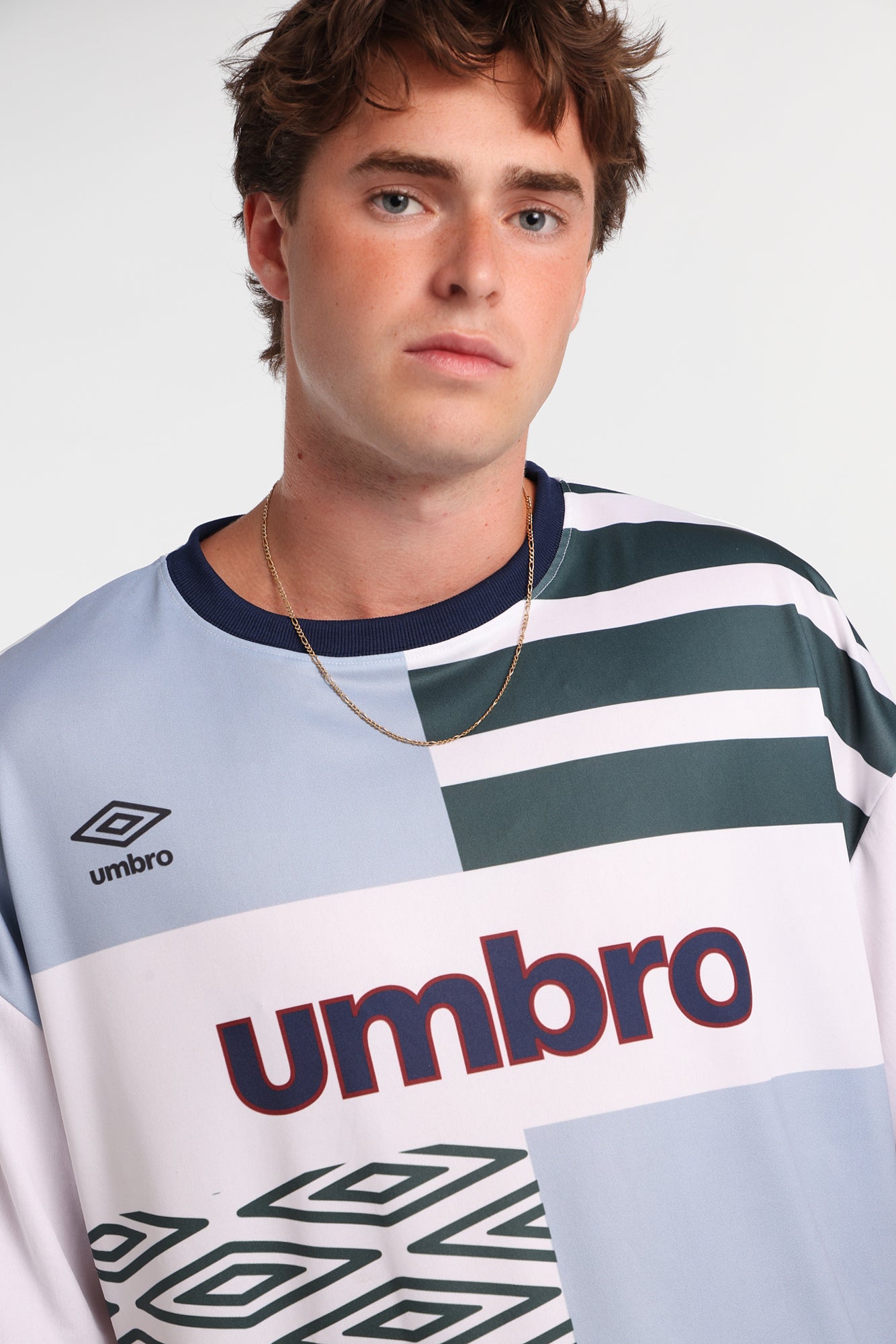 Umbro Large Logo Striped Tee – Bluenotes