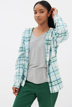 Oversized Plaid Button-Up Hooded Shirt thumbnail 13