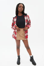 Oversized Plaid Button-Up Hooded Shirt thumbnail 18
