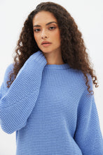 Waffle Knit Crew Neck Oversized Pullover Sweater thumbnail 3
