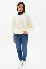 Cable Knit Crew Neck Pullover Sweater thumbnail 2
