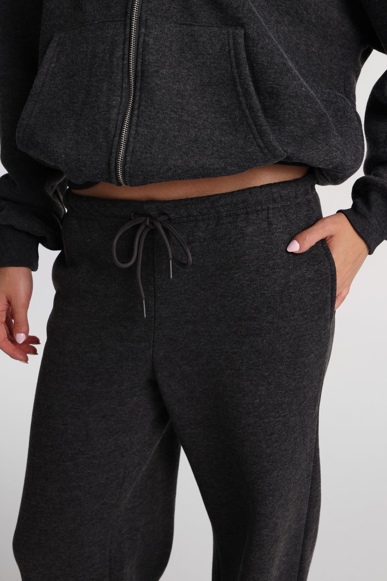 Fleece Wide Leg Drawstring Sweatpants