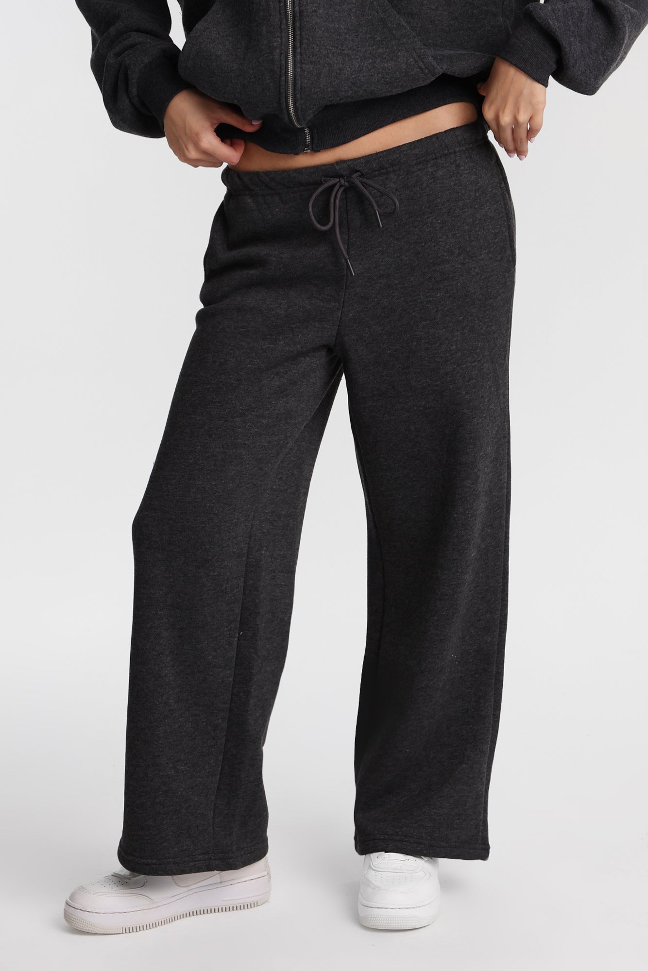 Fleece Wide Leg Drawstring Sweatpants