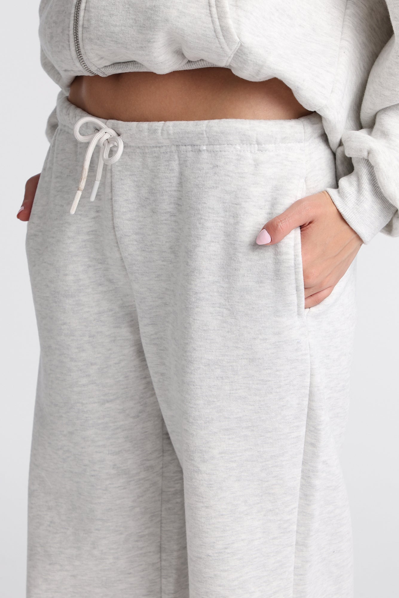 Fleece Wide Leg Drawstring Sweatpants