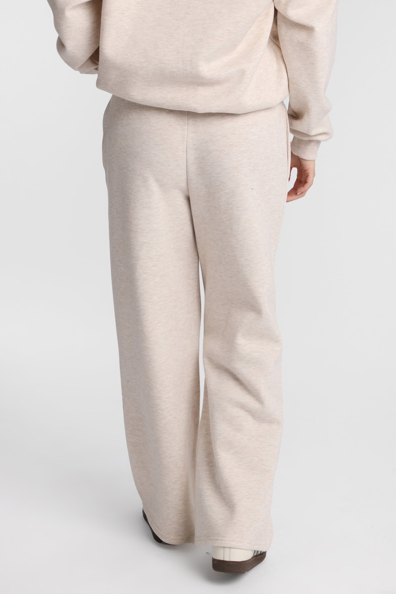 Pantalon en molleton à jambe large mélange de coton