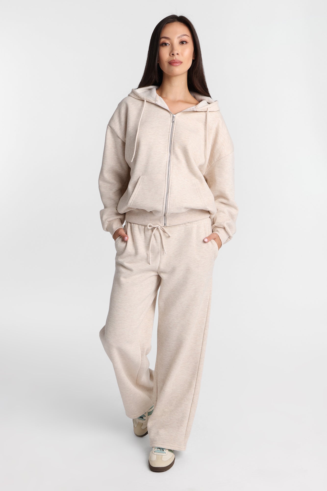 Fleece Wide Leg Drawstring Sweatpants