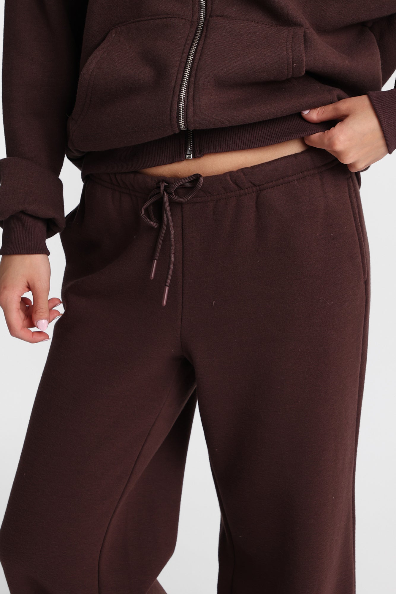 Fleece Wide Leg Drawstring Sweatpants