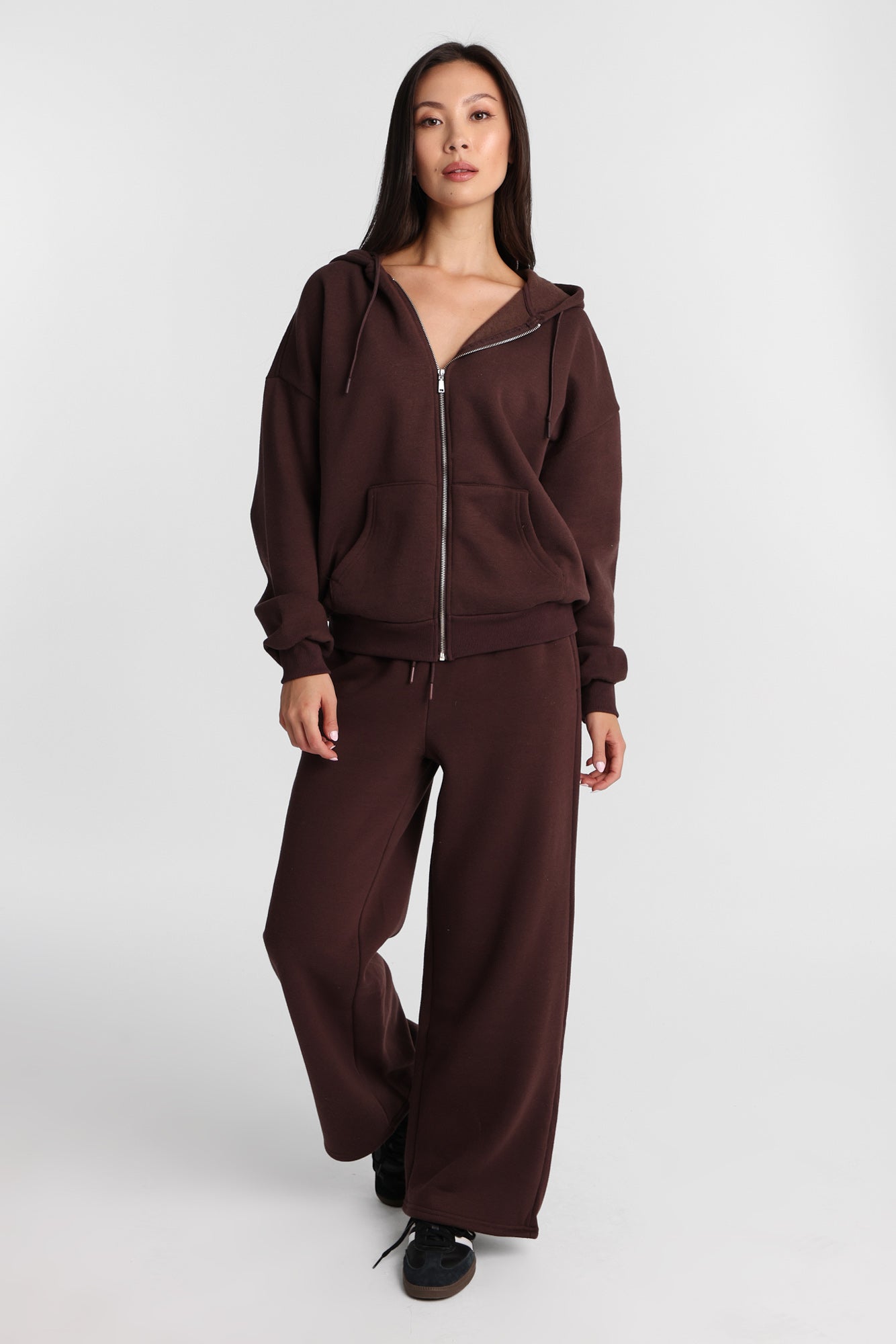 Fleece Wide Leg Drawstring Sweatpants