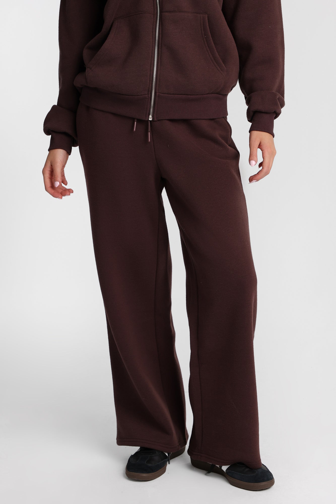 Fleece Wide Leg Drawstring Sweatpants