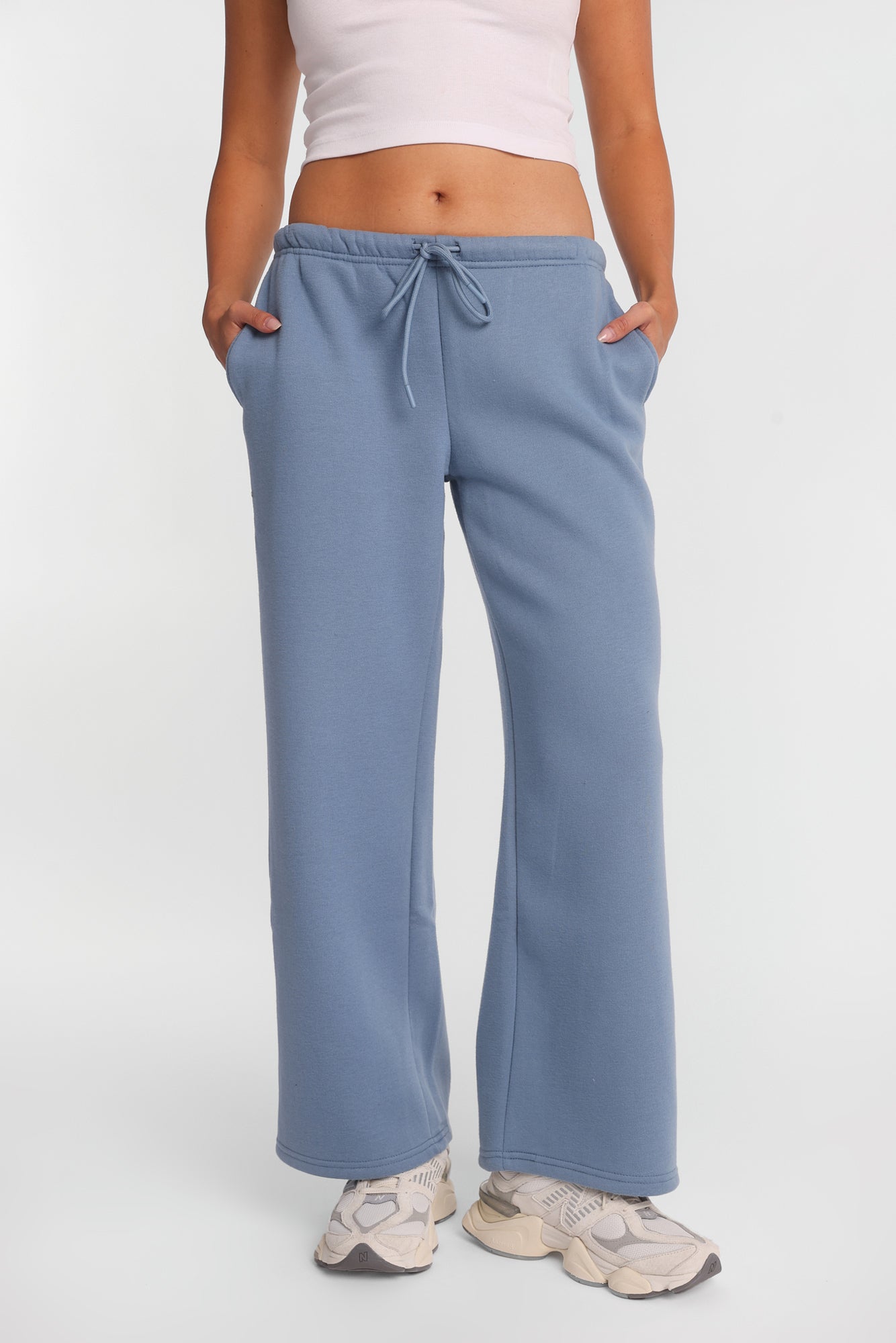 Fleece Wide Leg Drawstring Sweatpants