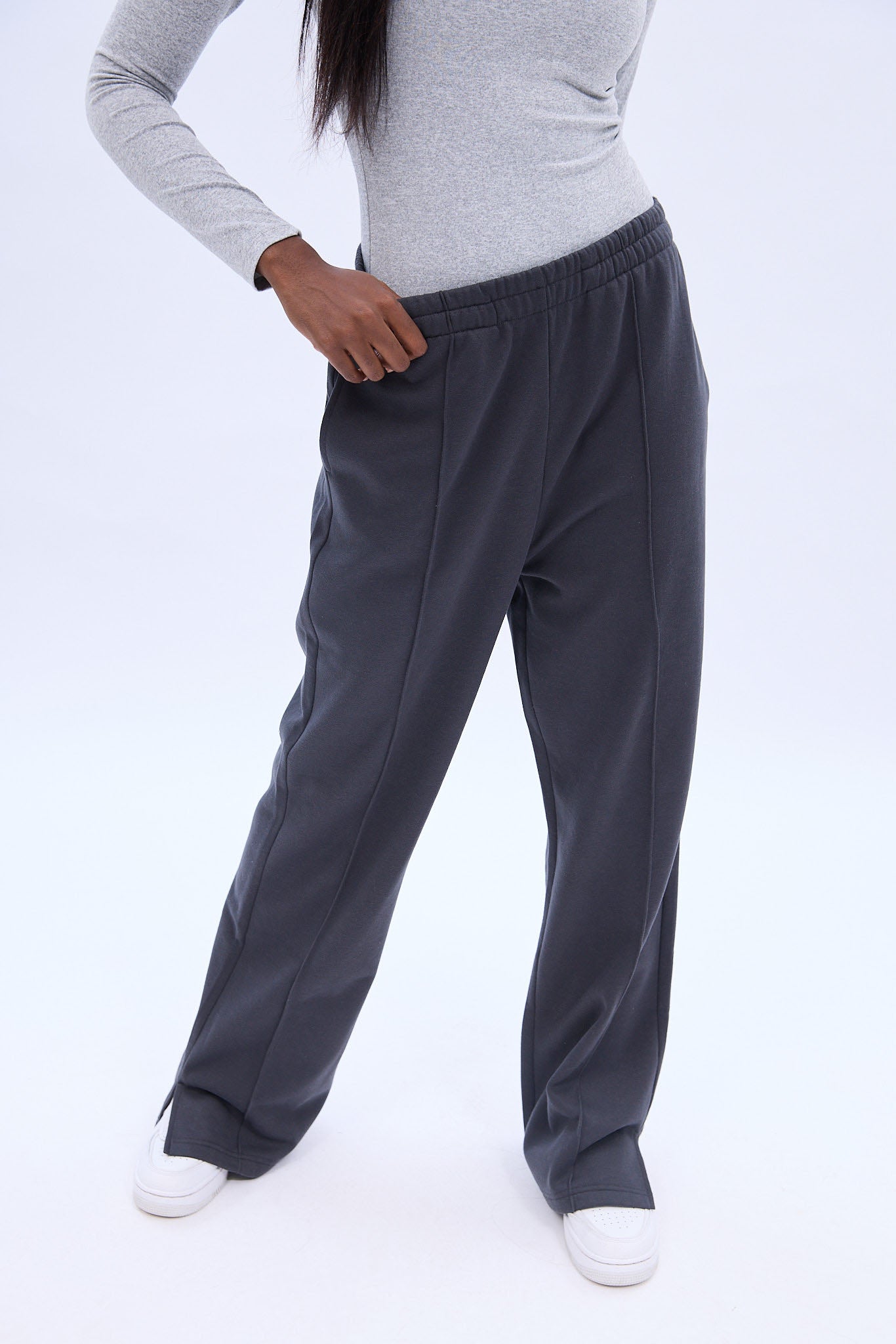 UNPLUG By Bluenotes Mid Rise Seam Detail Wide Leg Sweatpants