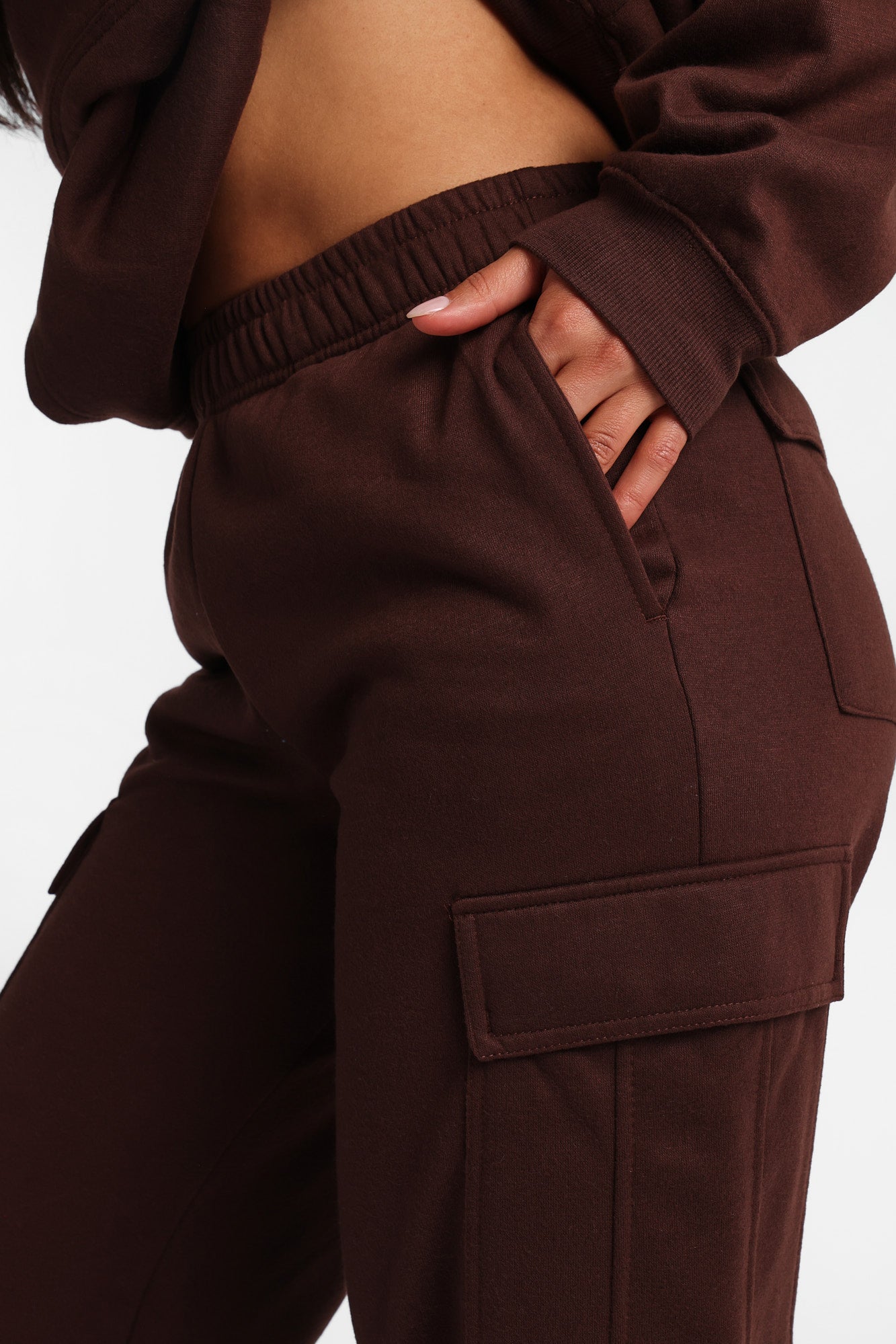 Pantalon en molleton cargo à jambe large délavé