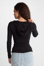 Long Sleeve Hooded V-Neck Top thumbnail 4