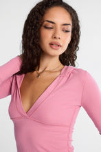 Long Sleeve Hooded V-Neck Top thumbnail 14