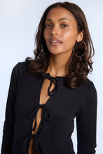 Eyelet Long Sleeve Tie-Front Top thumbnail 3