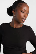 Long Sleeve Brushed Ribbed Knit Crew Neck Top thumbnail 3