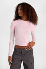 T-shirt superposé à double épaisseur à manches longues à col ras du cou thumbnail 1