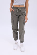 Jogger cargo sergé taille haute thumbnail 6