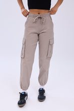 Jogger cargo sergé taille haute thumbnail 1