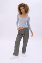 High Rise Straight Leg Cargo Twill Pants thumbnail 8