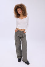 Super High Rise Wide Leg Cargo Twill Pants thumbnail 10