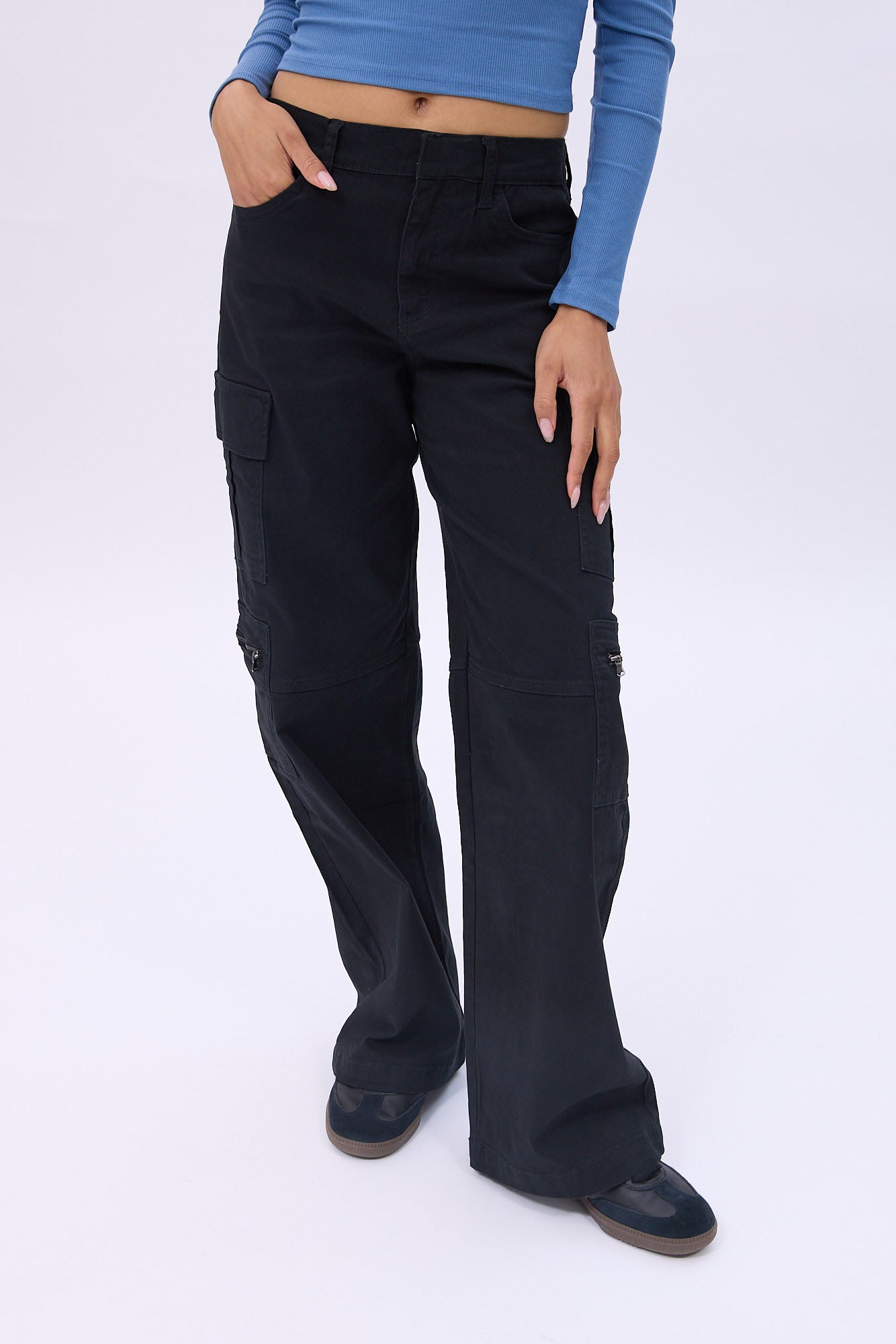 Super High Rise Wide Leg Twill Pants