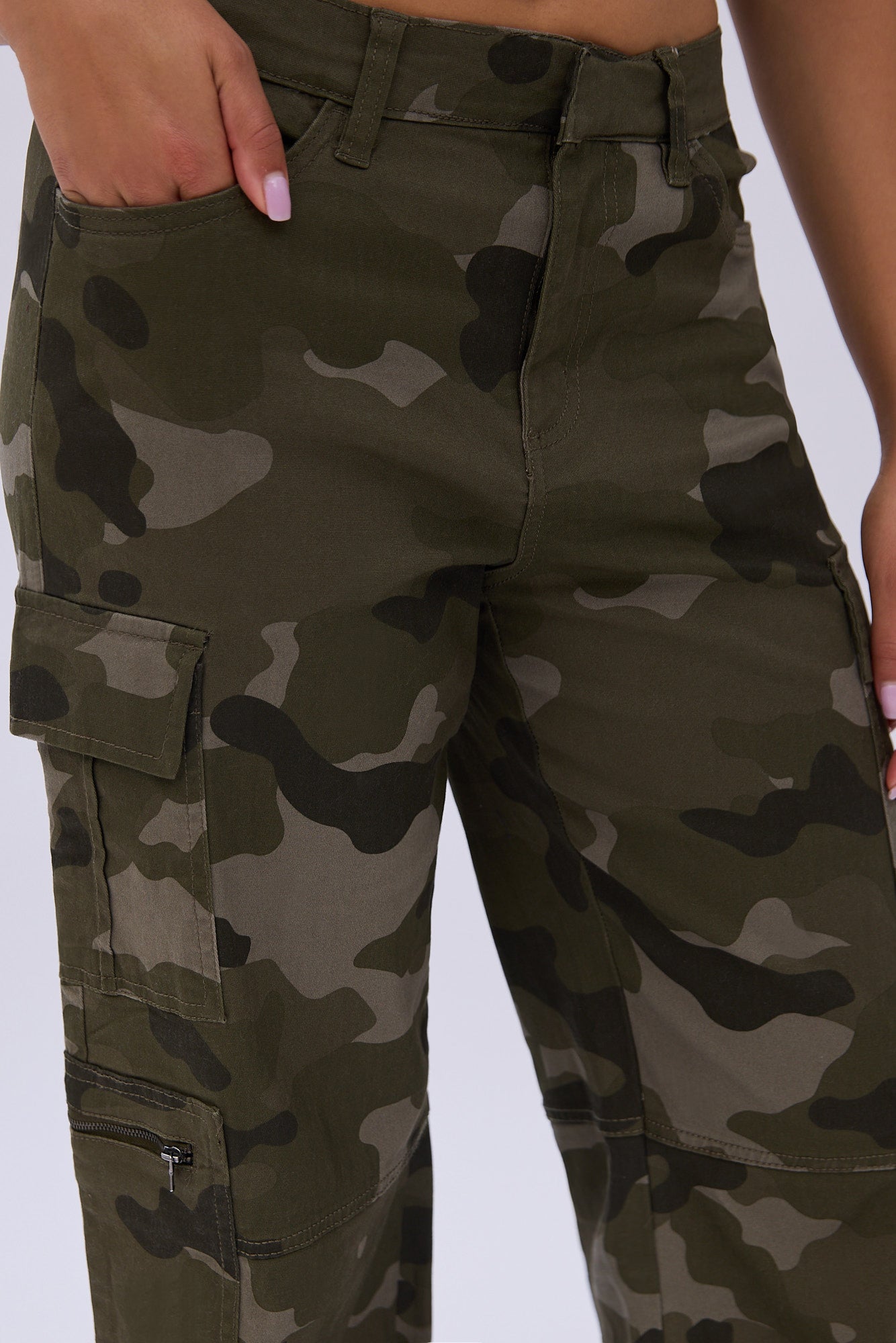 Super High Rise Wide Cargo Leg Twill Pants