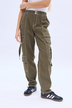 High Rise Straight Cargo Twill Jean thumbnail 6