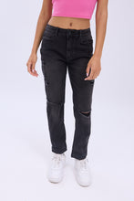 Jeans coupe garçonne taille haute thumbnail 1