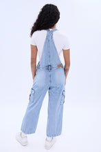 Denim Cargo Baggy Overalls thumbnail 4